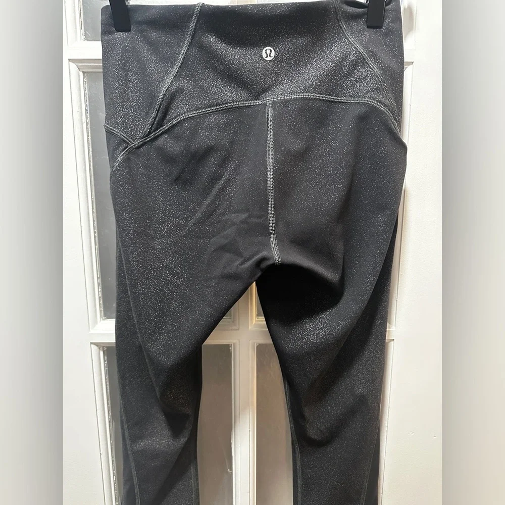 Lululemon Train Times 7/8 Pan: Luminosity Foil Print Black Silver / Black - Picture 11 of 11